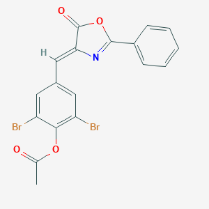 2,6-dibromo-4-[(5-oxo-2-phenyl-1,3-oxazol-4(5H)-ylidene)methyl]phenyl acetate