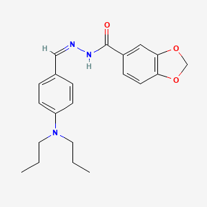 molecular formula C21H25N3O3 B3914036 N'-[4-(dipropylamino)benzylidene]-1,3-benzodioxole-5-carbohydrazide 