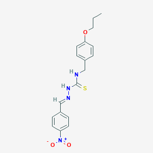 molecular formula C18H20N4O3S B391405 4-Nitrobenzaldehyde N-(4-propoxybenzyl)thiosemicarbazone CAS No. 207290-46-8