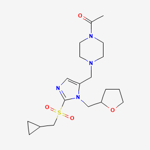 1-acetyl-4-{[2-[(cyclopropylmethyl)sulfonyl]-1-(tetrahydro-2-furanylmethyl)-1H-imidazol-5-yl]methyl}piperazine