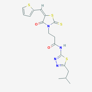 N-(5-isobutyl-1,3,4-thiadiazol-2-yl)-3-[4-oxo-5-(2-thienylmethylene)-2-thioxo-1,3-thiazolidin-3-yl]propanamide