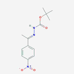 molecular formula C13H17N3O4 B391407 Tert-butyl 2-(1-{4-nitrophenyl}ethylidene)hydrazinecarboxylate 