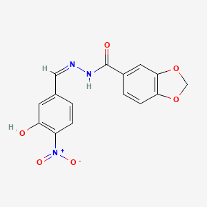 N'-(3-hydroxy-4-nitrobenzylidene)-1,3-benzodioxole-5-carbohydrazide