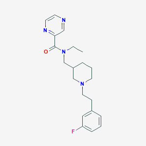 molecular formula C21H27FN4O B3914109 N-ethyl-N-({1-[2-(3-fluorophenyl)ethyl]-3-piperidinyl}methyl)-2-pyrazinecarboxamide 