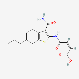 (Z)-4-[(3-carbamoyl-6-propyl-4,5,6,7-tetrahydro-1-benzothiophen-2-yl)amino]-4-oxobut-2-enoic acid