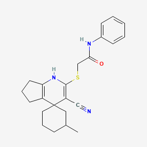 2-[(3'-cyano-3-methyl-1',5',6',7'-tetrahydrospiro[cyclohexane-1,4'-cyclopenta[b]pyridin]-2'-yl)thio]-N-phenylacetamide