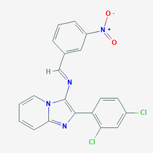 molecular formula C20H12Cl2N4O2 B391416 2-(2,4-Dichlorophenyl)-3-({3-nitrobenzylidene}amino)imidazo[1,2-a]pyridine 