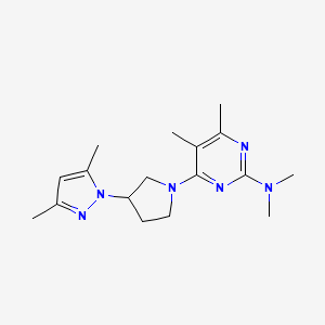 4-[3-(3,5-dimethyl-1H-pyrazol-1-yl)pyrrolidin-1-yl]-N,N,5,6-tetramethylpyrimidin-2-amine