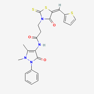 N-(1,5-dimethyl-3-oxo-2-phenyl-2,3-dihydro-1H-pyrazol-4-yl)-3-[(5E)-4-oxo-5-(2-thienylmethylene)-2-thioxo-1,3-thiazolidin-3-yl]propanamide