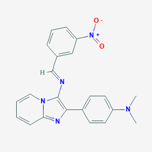 molecular formula C22H19N5O2 B391421 2-[4-(Dimethylamino)phenyl]-3-({3-nitrobenzylidene}amino)imidazo[1,2-a]pyridine 