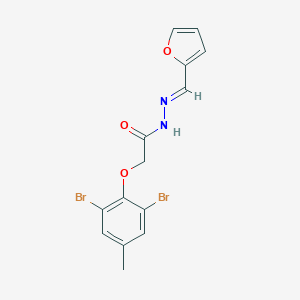 molecular formula C14H12Br2N2O3 B391422 2-(2,6-dibromo-4-methylphenoxy)-N'-(2-furylmethylene)acetohydrazide 