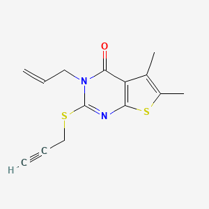 molecular formula C14H14N2OS2 B3914225 3-allyl-5,6-dimethyl-2-(2-propyn-1-ylthio)thieno[2,3-d]pyrimidin-4(3H)-one 