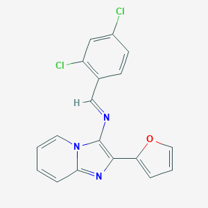 molecular formula C18H11Cl2N3O B391423 N-(2,4-dichlorobenzylidene)-N-[2-(2-furyl)imidazo[1,2-a]pyridin-3-yl]amine 