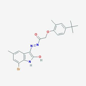 molecular formula C22H24BrN3O3 B391424 N'-(7-bromo-5-methyl-2-oxo-1,2-dihydro-3H-indol-3-ylidene)-2-(4-tert-butyl-2-methylphenoxy)acetohydrazide 