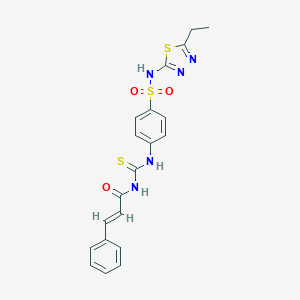molecular formula C20H19N5O3S3 B391425 4-{[(cinnamoylamino)carbothioyl]amino}-N-(5-ethyl-1,3,4-thiadiazol-2-yl)benzenesulfonamide CAS No. 1164524-90-6
