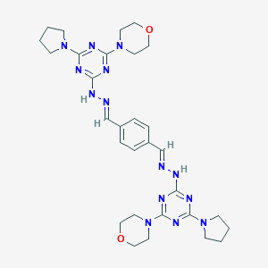 molecular formula C30H40N14O2 B391426 Terephthalaldehyde 1,4-bis[4-morpholino-6-(1-pyrrolidinyl)-1,3,5-triazin-2-yl]dihydrazone 