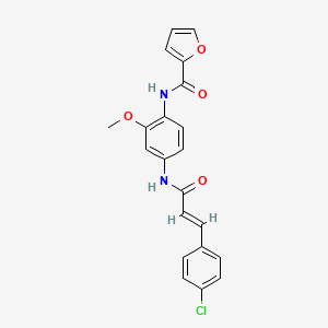 N-[4-[[(E)-3-(4-chlorophenyl)prop-2-enoyl]amino]-2-methoxyphenyl]furan-2-carboxamide