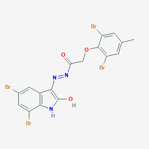 2-(2,6-dibromo-4-methylphenoxy)-N'-(5,7-dibromo-2-oxo-1,2-dihydro-3H-indol-3-ylidene)acetohydrazide