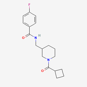 molecular formula C18H23FN2O2 B3914278 N-{[1-(cyclobutylcarbonyl)-3-piperidinyl]methyl}-4-fluorobenzamide 