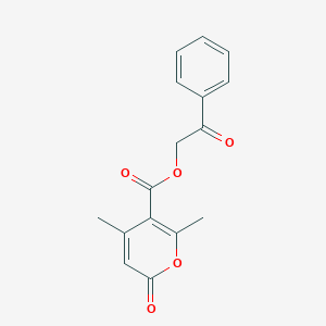 molecular formula C16H14O5 B391428 2-oxo-2-phenylethyl 4,6-dimethyl-2-oxo-2H-pyran-5-carboxylate 