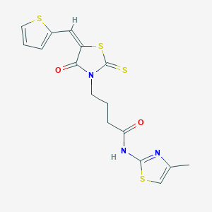 N-(4-methyl-1,3-thiazol-2-yl)-4-[4-oxo-5-(2-thienylmethylene)-2-thioxo-1,3-thiazolidin-3-yl]butanamide