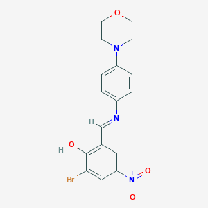 molecular formula C17H16BrN3O4 B391429 (6E)-2-bromo-6-[(4-morpholin-4-ylanilino)methylidene]-4-nitrocyclohexa-2,4-dien-1-one 