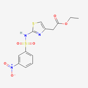 molecular formula C13H13N3O6S2 B3914302 ethyl (2-{[(3-nitrophenyl)sulfonyl]amino}-1,3-thiazol-4-yl)acetate 