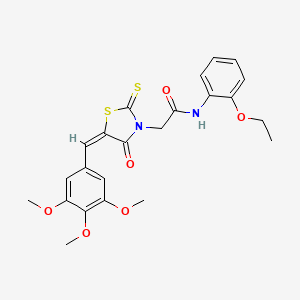 molecular formula C23H24N2O6S2 B3914318 N-(2-ethoxyphenyl)-2-[4-oxo-2-thioxo-5-(3,4,5-trimethoxybenzylidene)-1,3-thiazolidin-3-yl]acetamide 