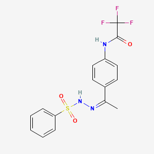 2,2,2-trifluoro-N-{4-[N-(phenylsulfonyl)ethanehydrazonoyl]phenyl}acetamide