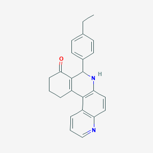 molecular formula C24H22N2O B3914381 8-(4-ethylphenyl)-8,10,11,12-tetrahydrobenzo[a]-4,7-phenanthrolin-9(7H)-one 