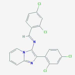 molecular formula C20H11Cl4N3 B391441 N-(2,4-dichlorobenzylidene)-N-[2-(2,4-dichlorophenyl)imidazo[1,2-a]pyridin-3-yl]amine 