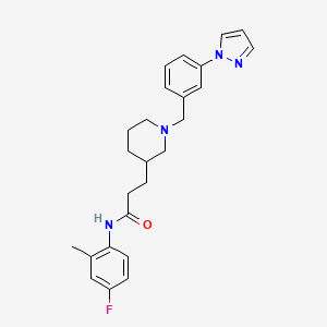 N-(4-fluoro-2-methylphenyl)-3-{1-[3-(1H-pyrazol-1-yl)benzyl]-3-piperidinyl}propanamide