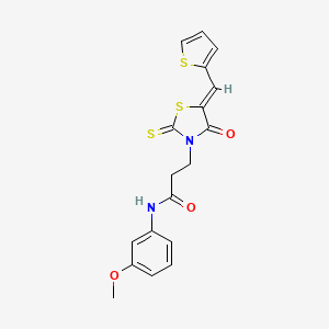 N-(3-methoxyphenyl)-3-[4-oxo-5-(2-thienylmethylene)-2-thioxo-1,3-thiazolidin-3-yl]propanamide