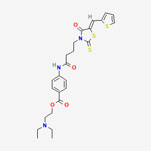 2-(diethylamino)ethyl 4-({4-[4-oxo-5-(2-thienylmethylene)-2-thioxo-1,3-thiazolidin-3-yl]butanoyl}amino)benzoate