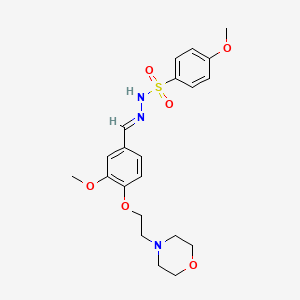 4-methoxy-N'-{3-methoxy-4-[2-(4-morpholinyl)ethoxy]benzylidene}benzenesulfonohydrazide