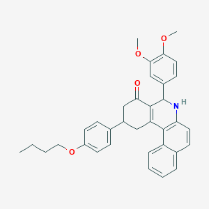 2-(4-butoxyphenyl)-5-(3,4-dimethoxyphenyl)-2,3,5,6-tetrahydrobenzo[a]phenanthridin-4(1H)-one