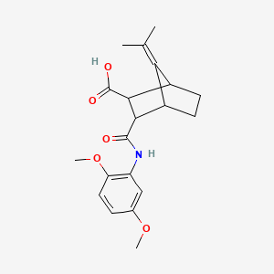 3-{[(2,5-dimethoxyphenyl)amino]carbonyl}-7-(1-methylethylidene)bicyclo[2.2.1]heptane-2-carboxylic acid