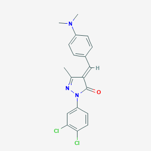 molecular formula C19H17Cl2N3O B391450 (4E)-2-(3,4-dichlorophenyl)-4-[4-(dimethylamino)benzylidene]-5-methyl-2,4-dihydro-3H-pyrazol-3-one 