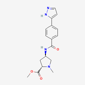 molecular formula C17H20N4O3 B3914509 methyl (2S,4R)-1-methyl-4-{[4-(1H-pyrazol-5-yl)benzoyl]amino}pyrrolidine-2-carboxylate 