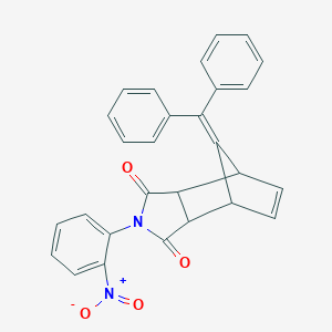 molecular formula C28H20N2O4 B391451 10-(Diphenylmethylene)-4-{2-nitrophenyl}-4-azatricyclo[5.2.1.0~2,6~]dec-8-ene-3,5-dione 