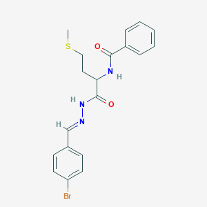 molecular formula C19H20BrN3O2S B391453 N-[1-{[2-(4-bromobenzylidene)hydrazino]carbonyl}-3-(methylsulfanyl)propyl]benzamide 