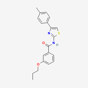 molecular formula C20H20N2O2S B3914542 N-[4-(4-methylphenyl)-1,3-thiazol-2-yl]-3-propoxybenzamide CAS No. 350989-52-5