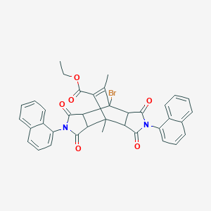 molecular formula C37H29BrN2O6 B391462 Ethyl 7-bromo-1,14-dimethyl-4,10-di(1-naphthyl)-3,5,9,11-tetraoxo-4,10-diazatetracyclo[5.5.2.0~2,6~.0~8,12~]tetradec-13-ene-13-carboxylate 