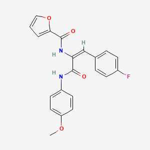 N-[(E)-1-(4-fluorophenyl)-3-(4-methoxyanilino)-3-oxoprop-1-en-2-yl]furan-2-carboxamide