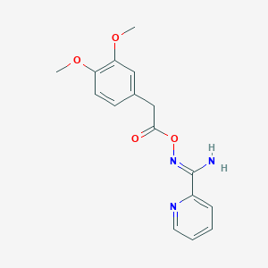 molecular formula C16H17N3O4 B3914643 N'-{[2-(3,4-dimethoxyphenyl)acetyl]oxy}-2-pyridinecarboximidamide 