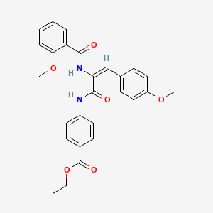 ethyl 4-[[(E)-2-[(2-methoxybenzoyl)amino]-3-(4-methoxyphenyl)prop-2-enoyl]amino]benzoate