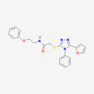 molecular formula C22H20N4O3S B391468 2-{[5-(2-furyl)-4-phenyl-4H-1,2,4-triazol-3-yl]sulfanyl}-N-(2-phenoxyethyl)acetamide CAS No. 329220-68-0