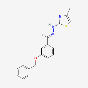 molecular formula C18H17N3OS B3914695 3-(benzyloxy)benzaldehyde (4-methyl-1,3-thiazol-2-yl)hydrazone 