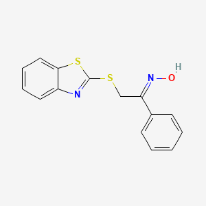 molecular formula C15H12N2OS2 B3914701 2-(1,3-benzothiazol-2-ylthio)-1-phenylethanone oxime 