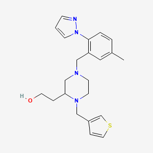 2-[4-[5-methyl-2-(1H-pyrazol-1-yl)benzyl]-1-(3-thienylmethyl)-2-piperazinyl]ethanol